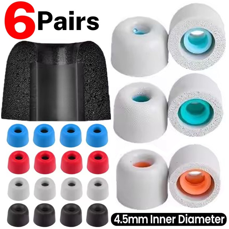 Earphone Foam Tip - 6/1 pares de auriculares de espuma