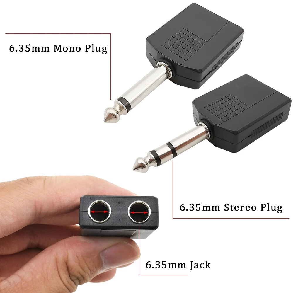 Earphone Splitter Jack - 2 uds 1/4 