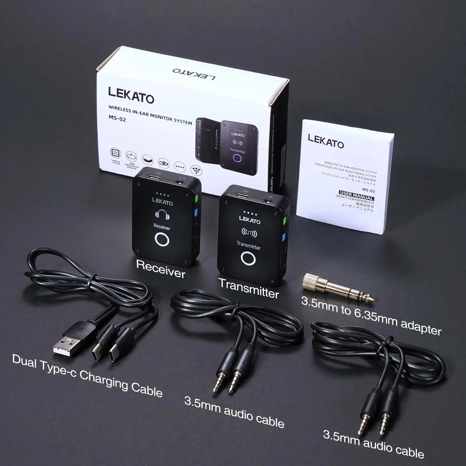 In Ear Monitor Iem - Lekato Ms-02 Sistema Iem inalámbrico: monitores