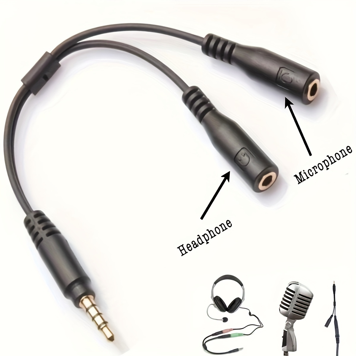 Audio Splitter Y - Adaptador de cable divisor TRRS Y