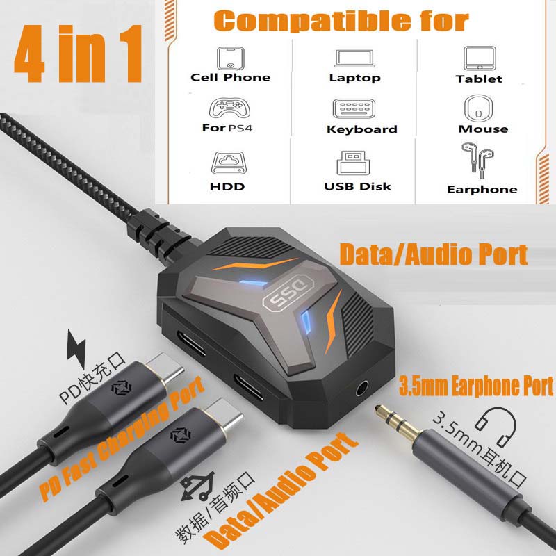 Earphone Splitter Jack - Divisor Tipo C, Cable Divisor USB