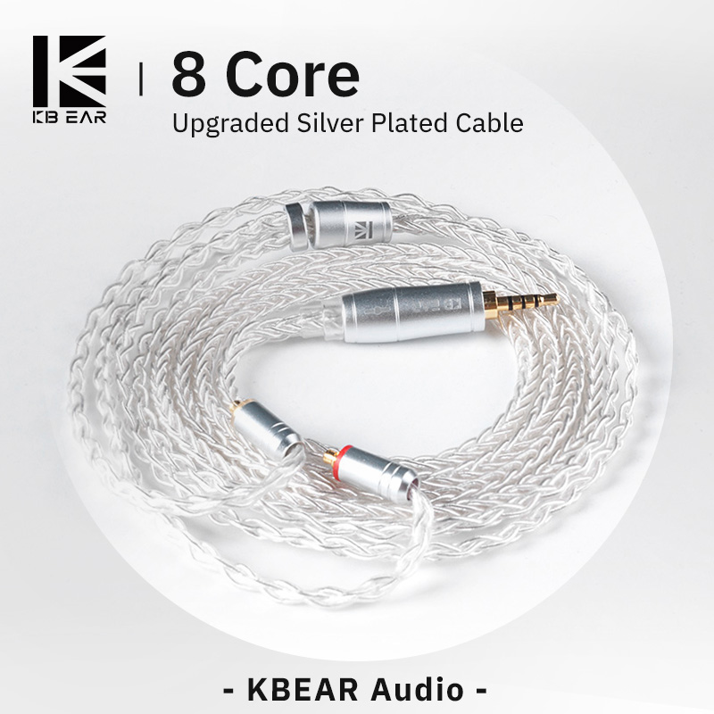 In Ear Monitor Iem - KBEAR-auriculares con Cable plateado mejorado, 8