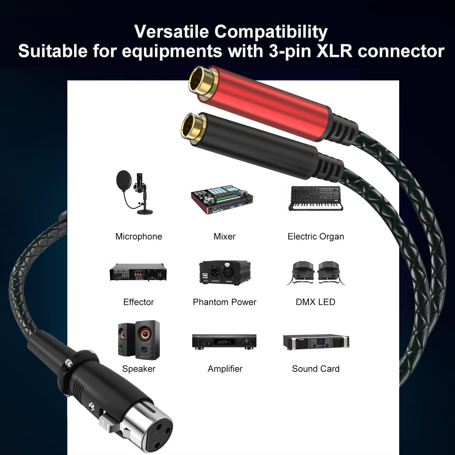 Cable divisor de audio XLR hem - Earphone Splitter Jack reseña y precio