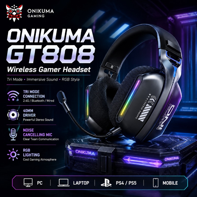 ONIKUMA GT808 Auriculares inal - Gaming Headset Rgb reseña y precio