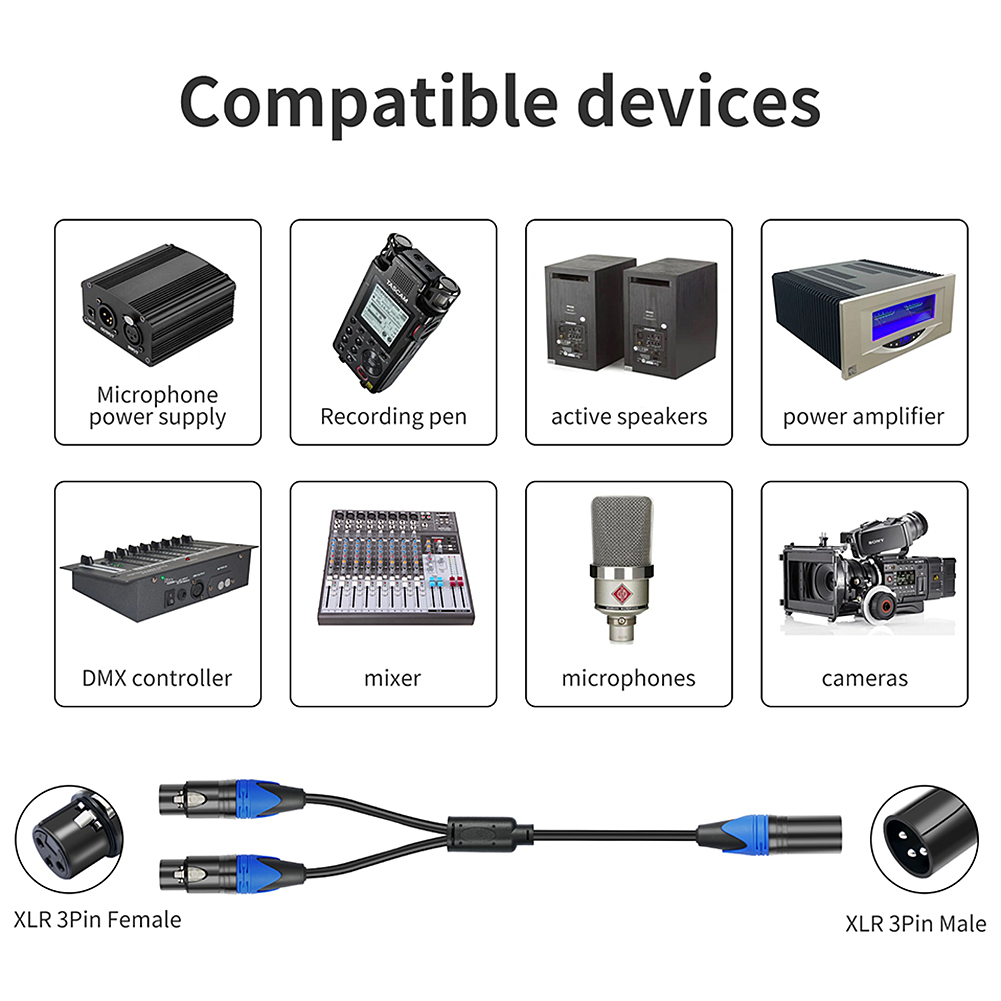 Cable divisor XLR en Y de 50 c - Audio Splitter Y reseña y precio