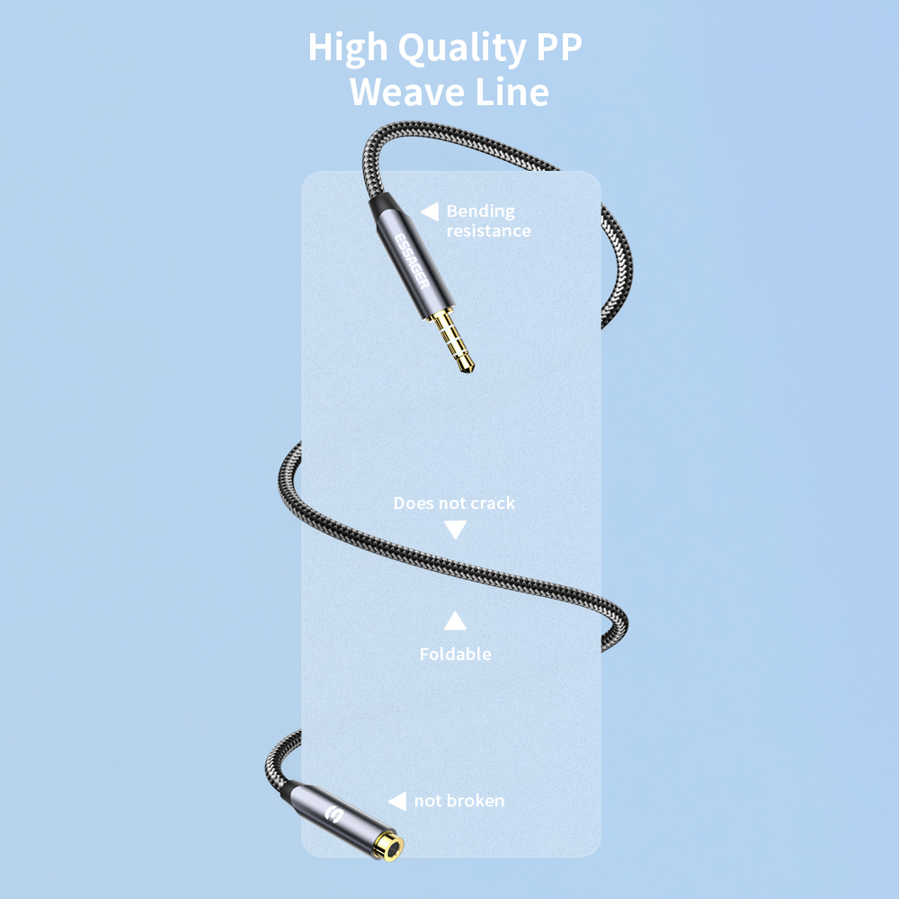 ESSAGER-Cable de extensión par - Earphone Splitter Jack reseña y precio